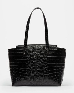 Shopper Menorca En Cuero Grabado Croco